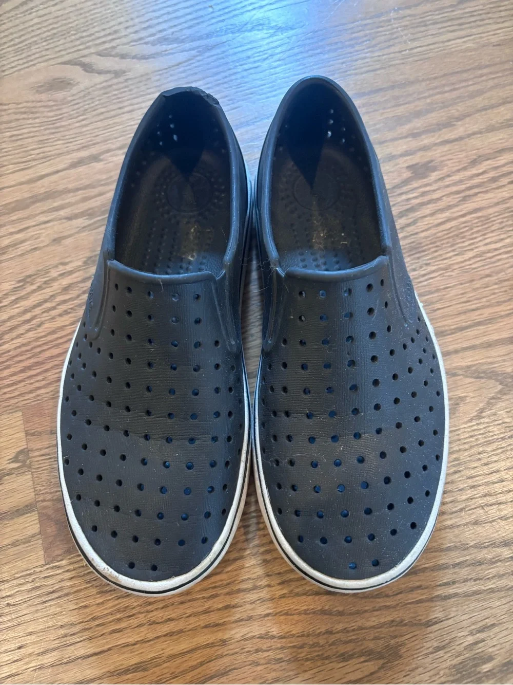 Men's Natives Miles Black Slip-On Perforated Casual Shoes